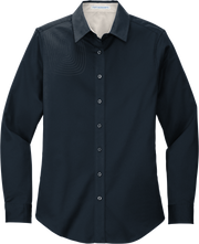 Ladies Long Sleeve Button Down Shirt – L608