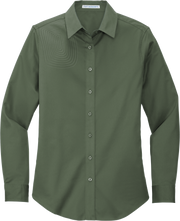 Ladies Long Sleeve Button Down Shirt – L608