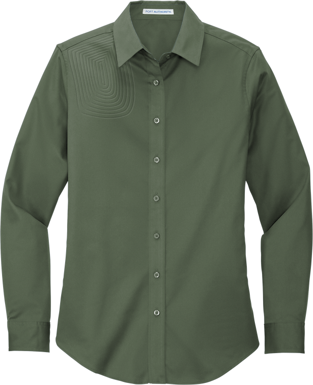 Ladies Long Sleeve Button Down Shirt – L608